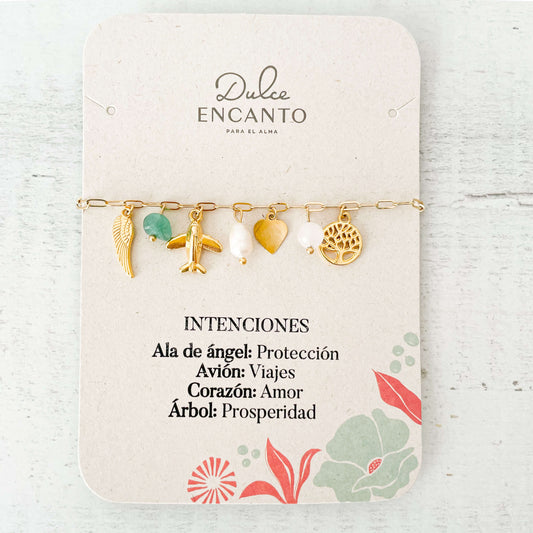 Pulsera Broche Intenciones Viajes Prosperidad Con Significado