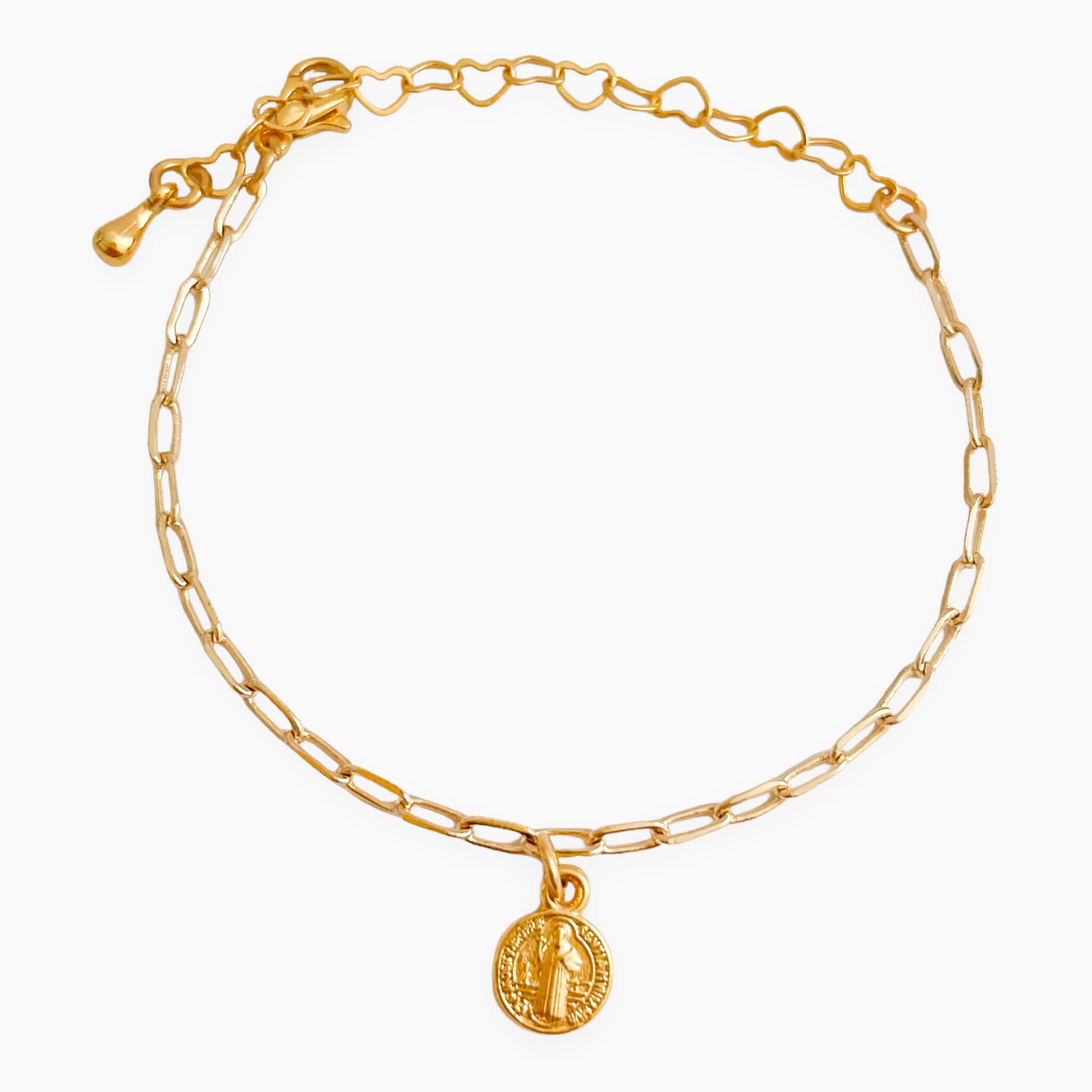 Pulsera San Benito Broche Cadena Grande Con Significado