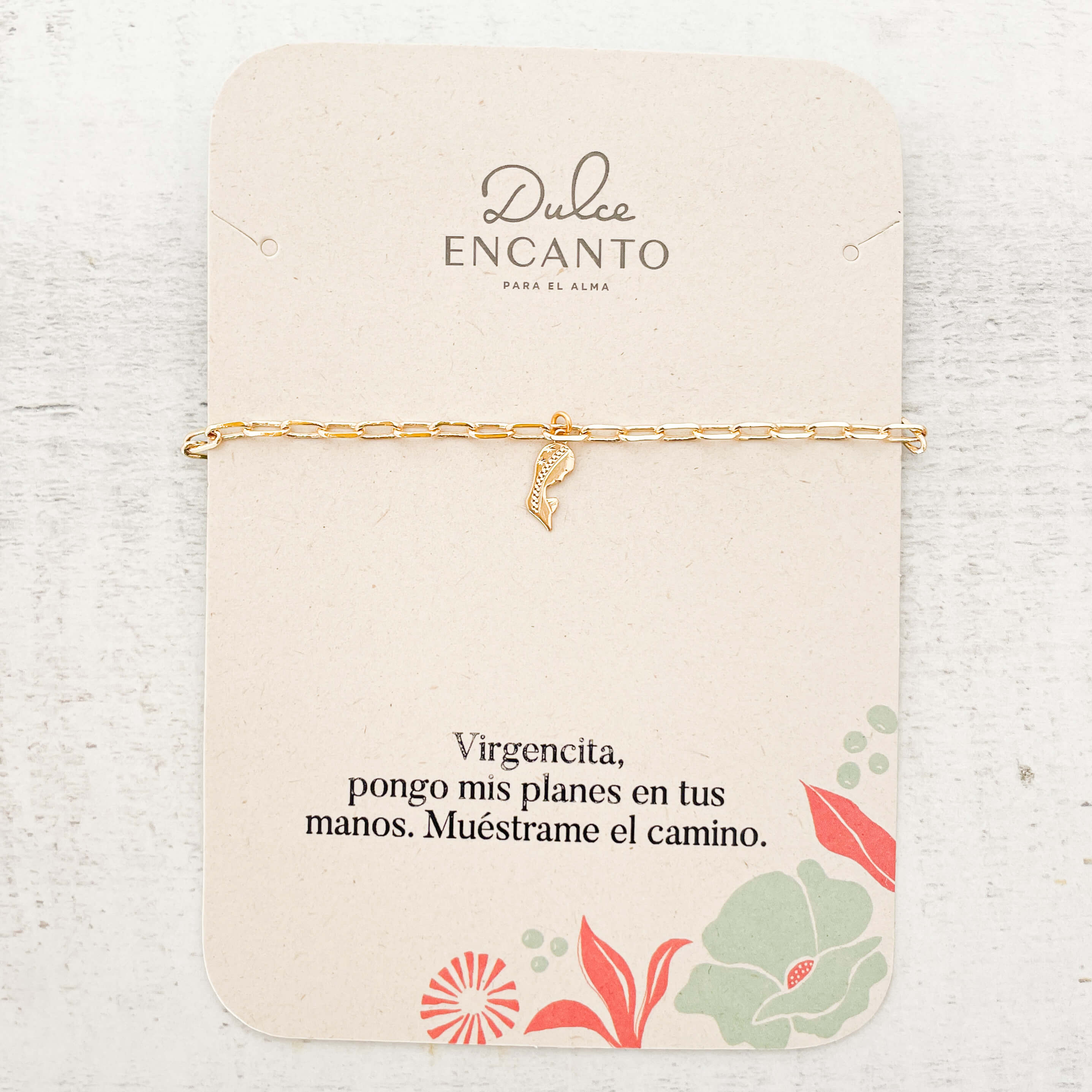 Pulsera Virgencita Broche Cadena Grande Con Significado