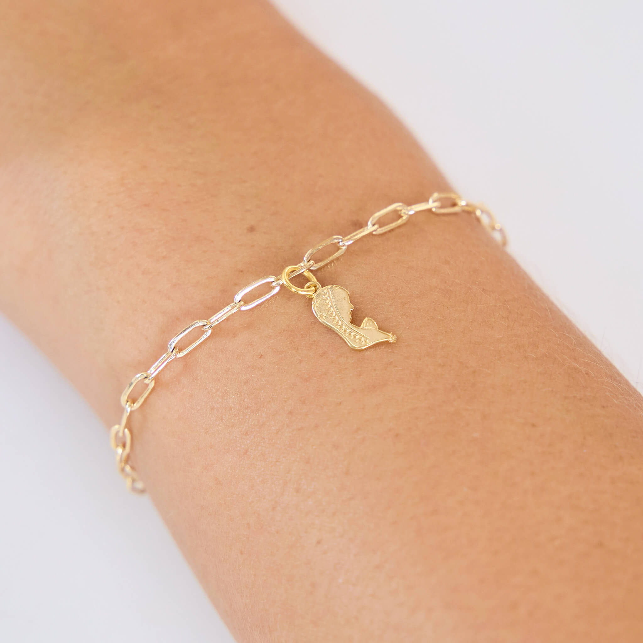 Pulsera Virgencita Broche Cadena Grande Con Significado