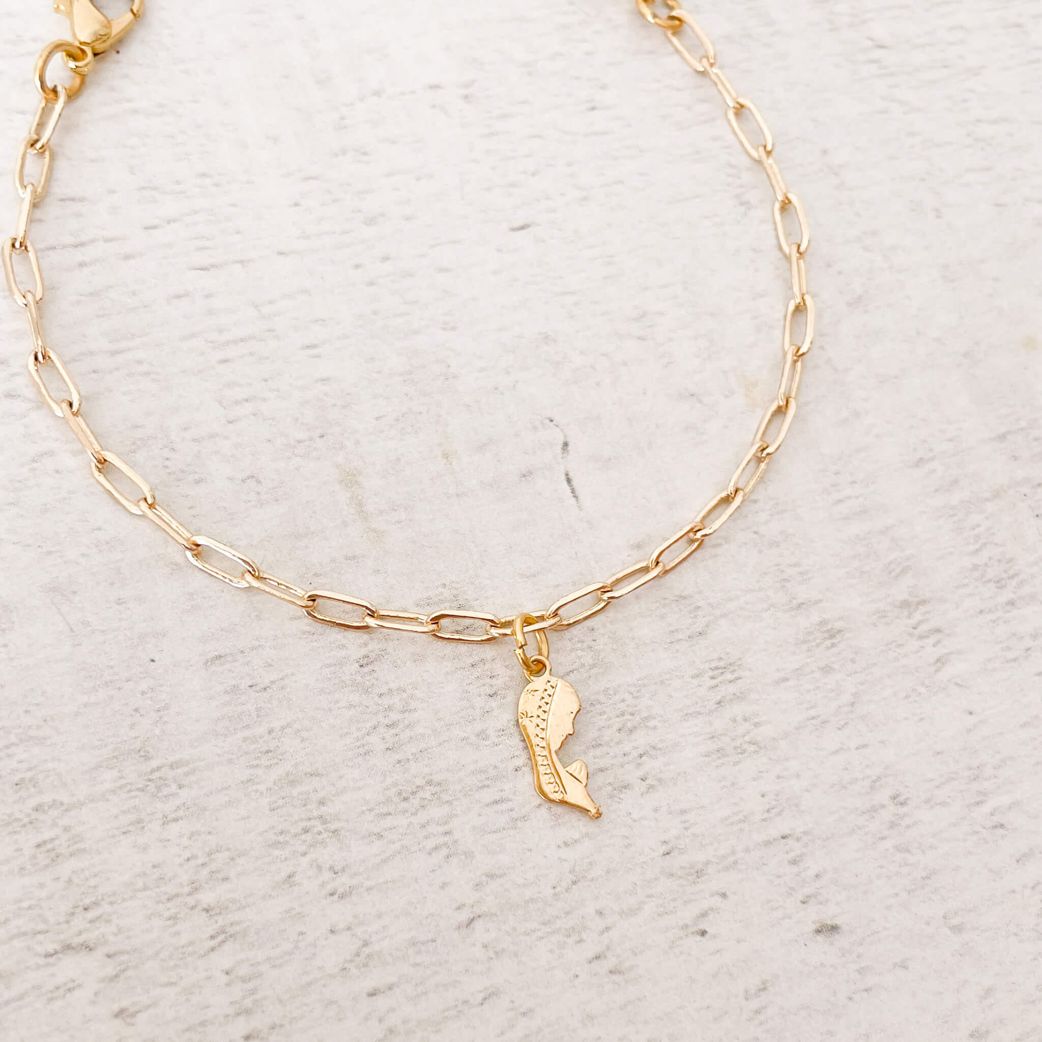 Pulsera Virgencita Broche Cadena Grande Con Significado