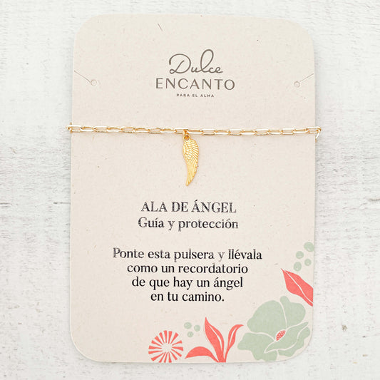 Pulsera Ala De Ángel Broche Cadena Grande Con Significado