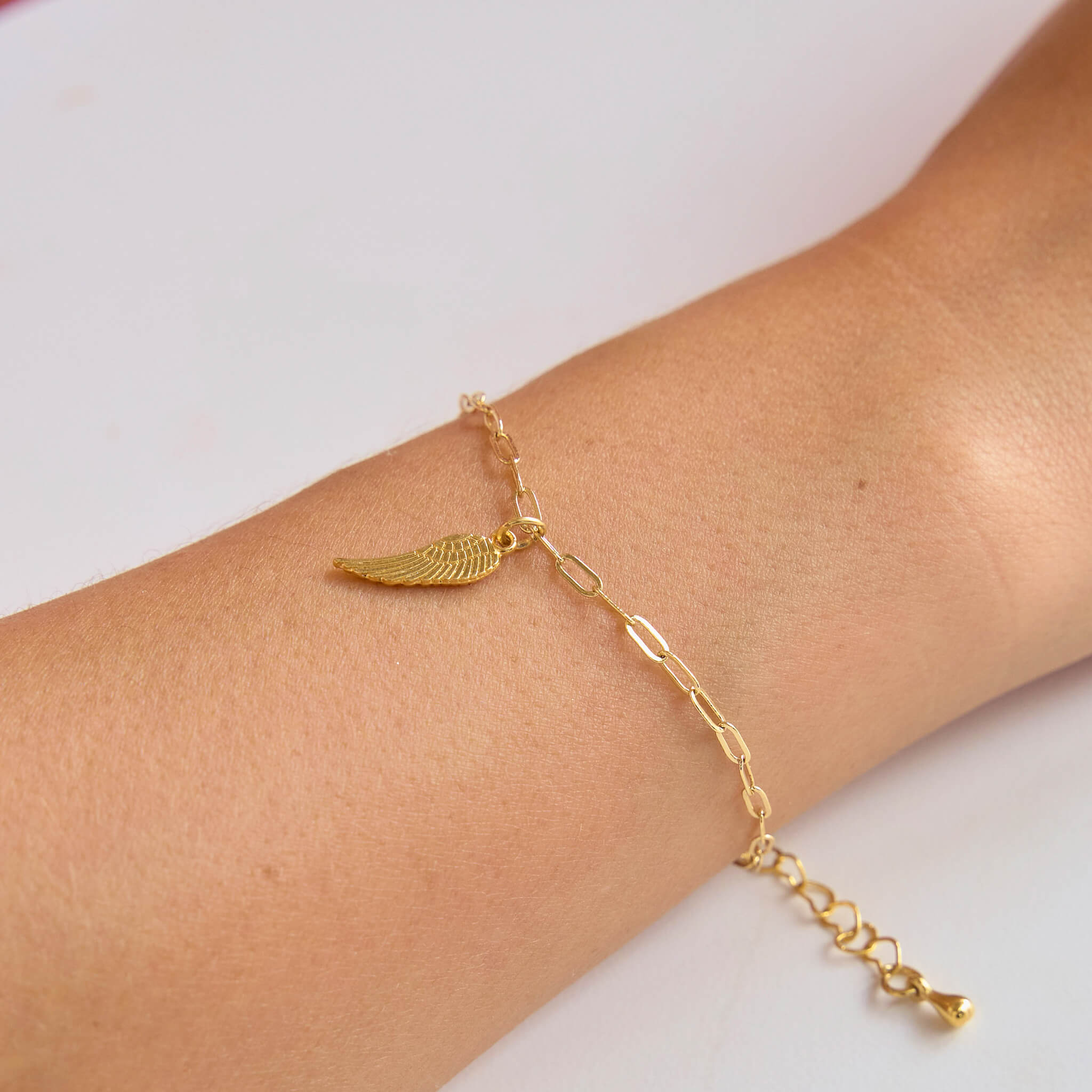 Pulsera Ala De Ángel Broche Cadena Grande Con Significado