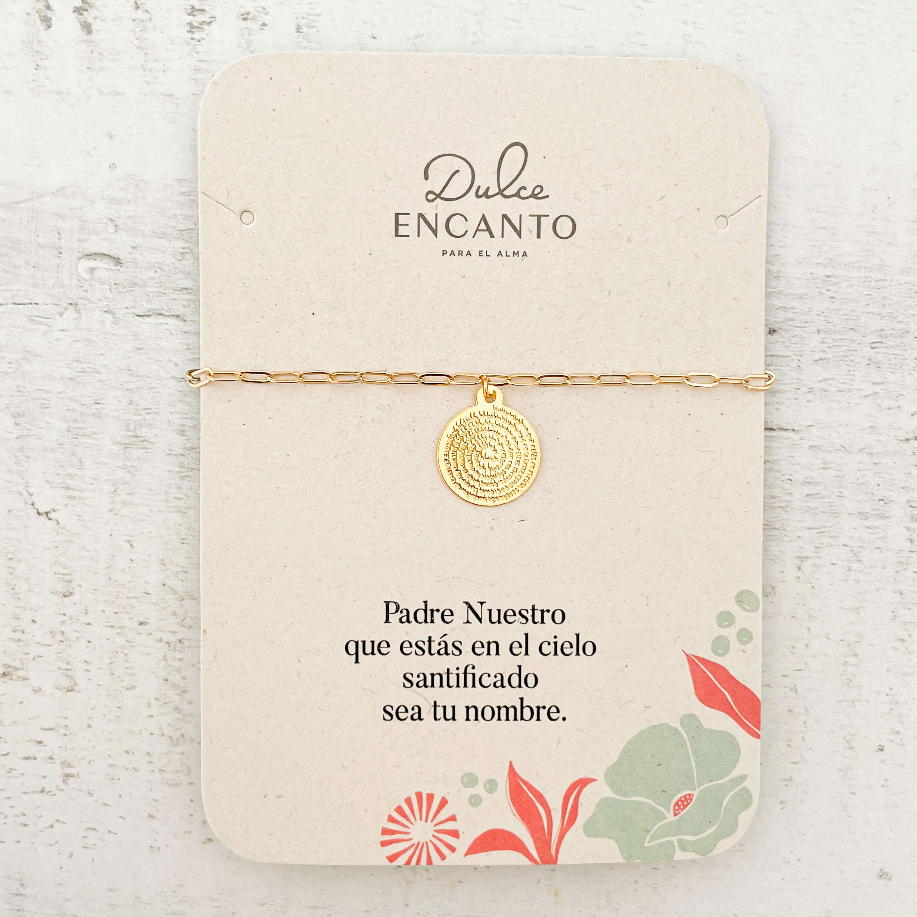 Pulsera Padre Nuestro Broche Cadena Grande Con Significado