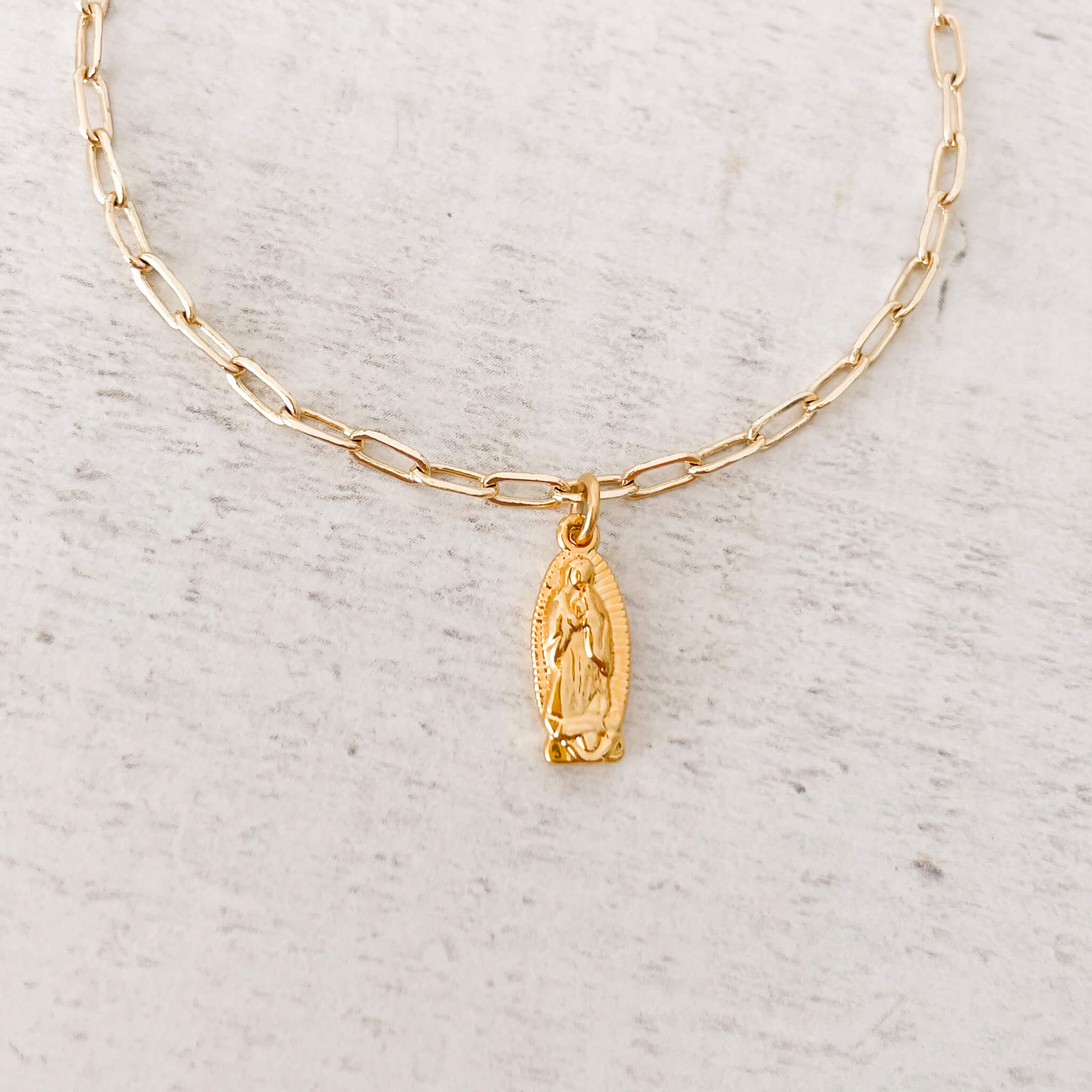 Pulsera Virgencita De Guadalupe Broche Cadena Grande Con Significado