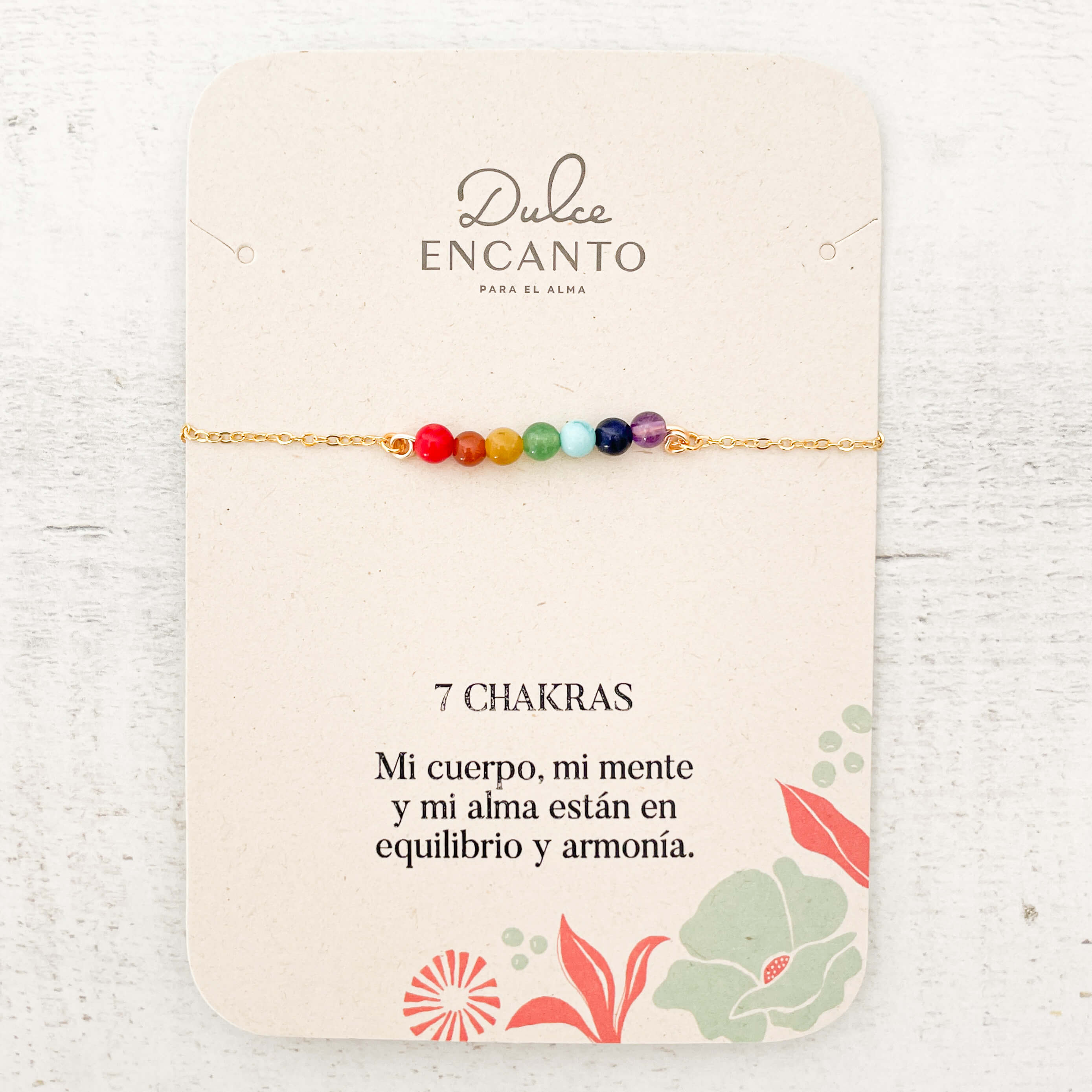 Pulsera 7 Chakras Piedras Naturales Broche Cadena