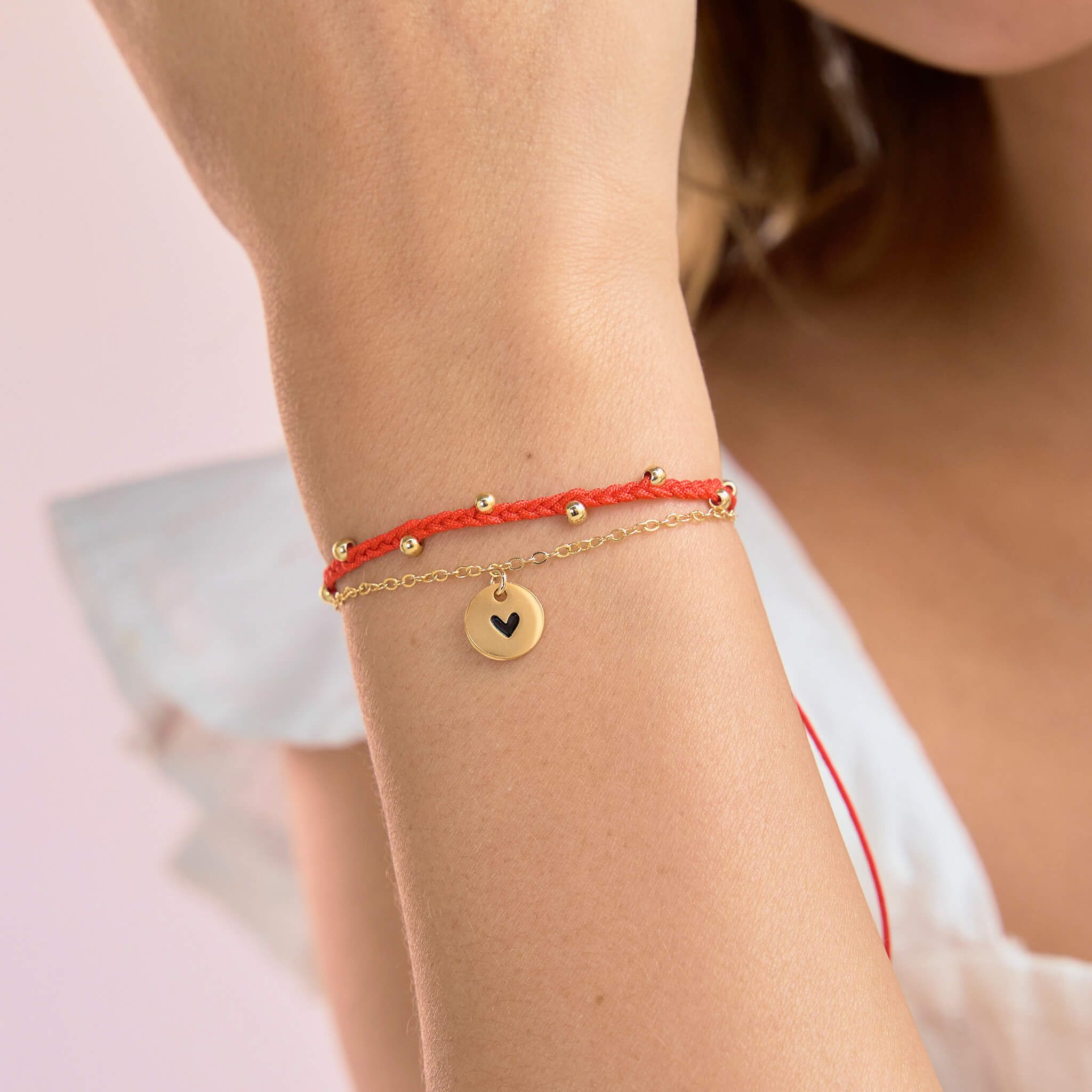Pulsera Trenza Cadena Corazón Hilo Rojo Con Significado