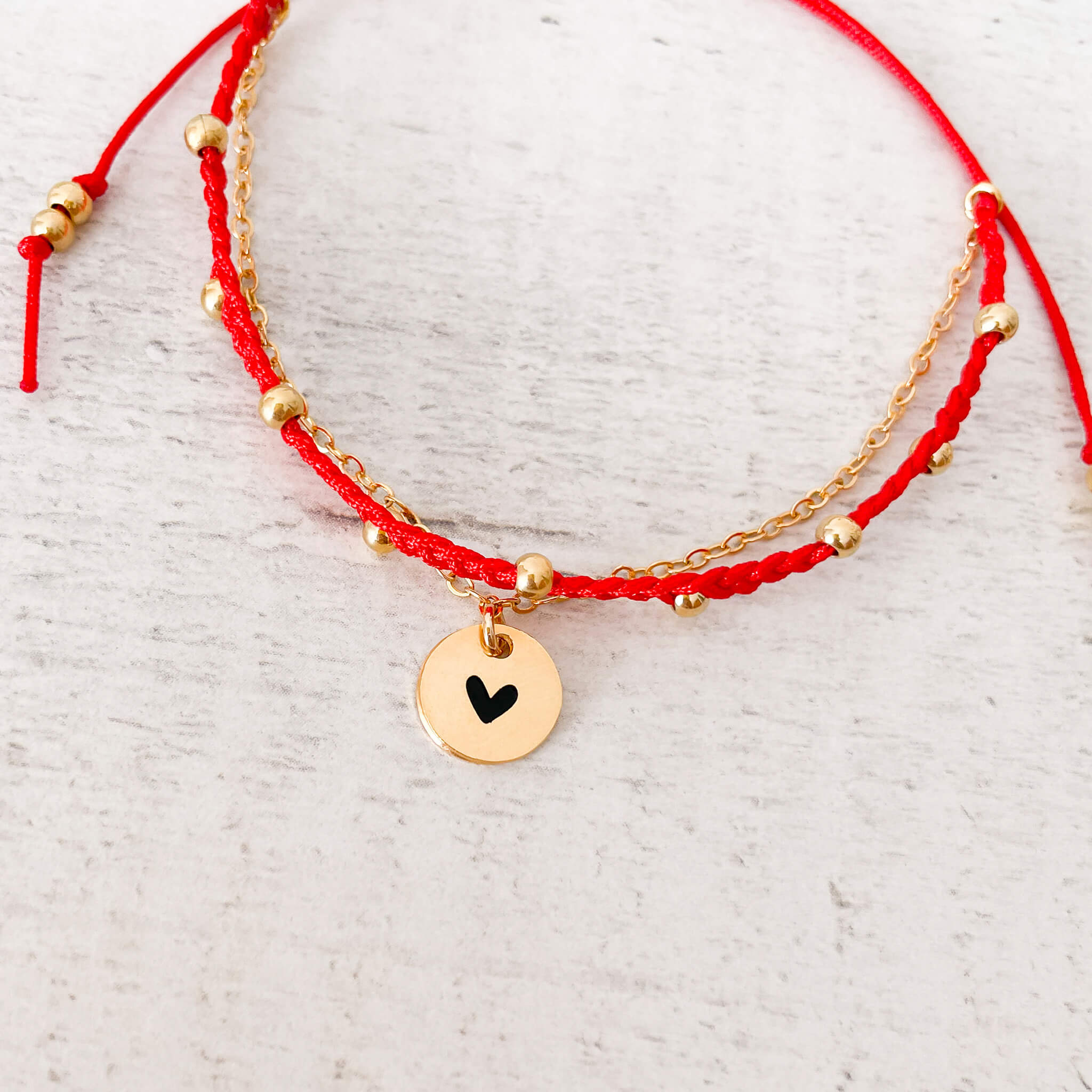 Pulsera Trenza Cadena Corazón Hilo Rojo Con Significado