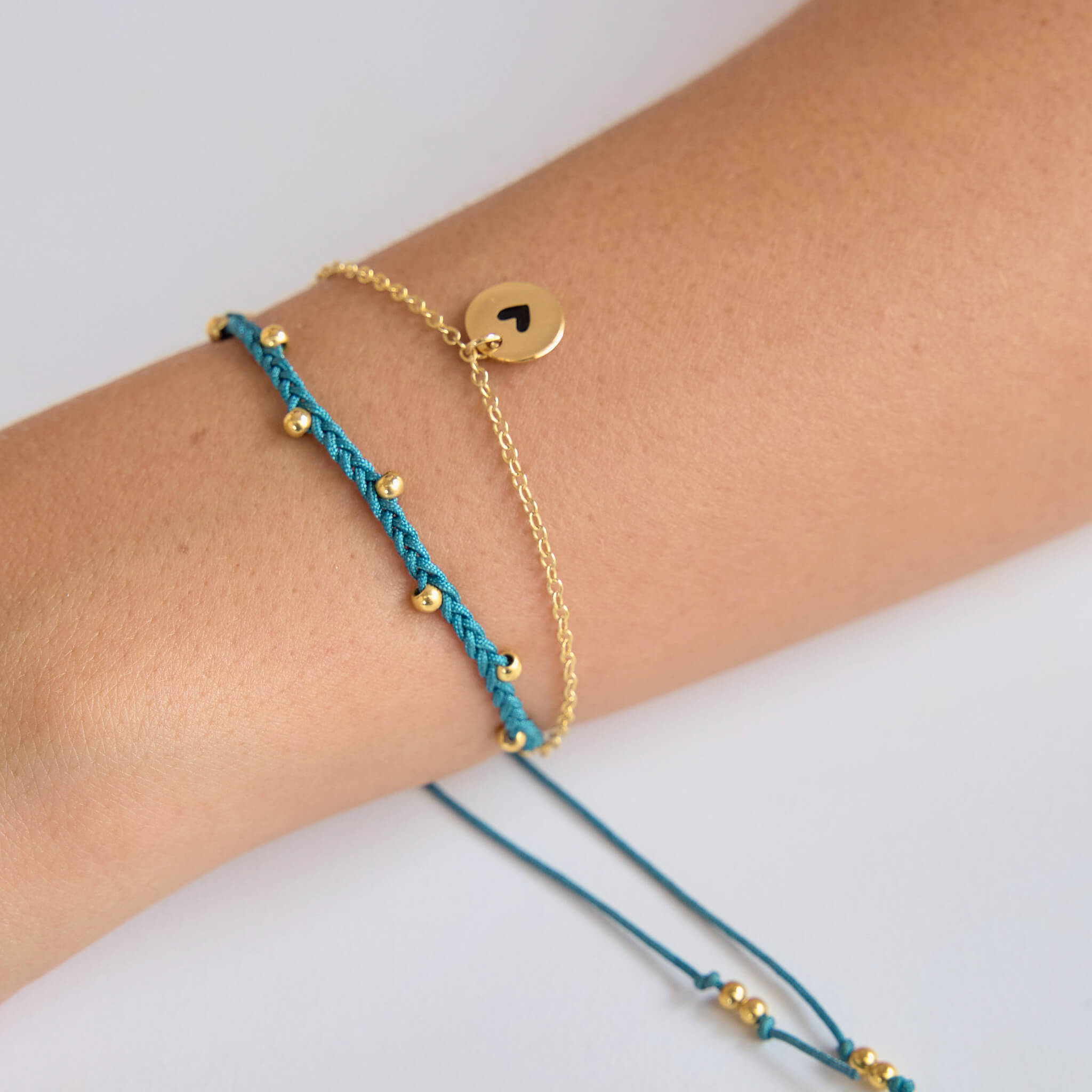 Pulsera Trenza Cadena Corazón Hilo Azul Con Significado