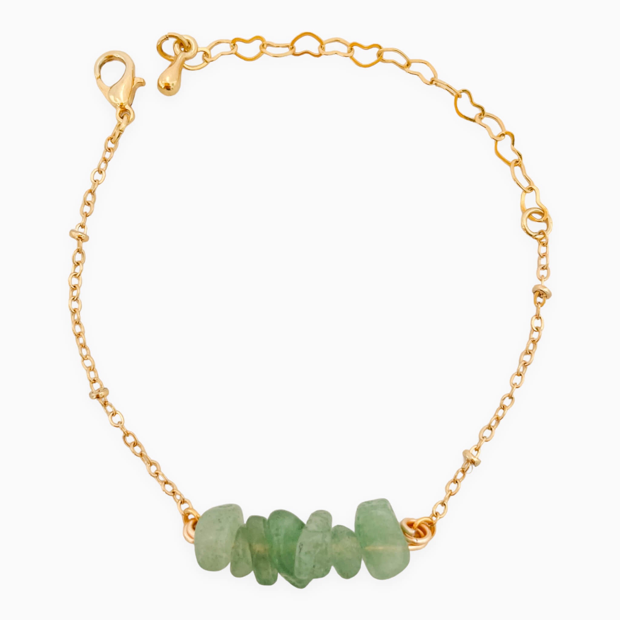 Pulsera Jade Verde Piedra Natural Broche Cadena