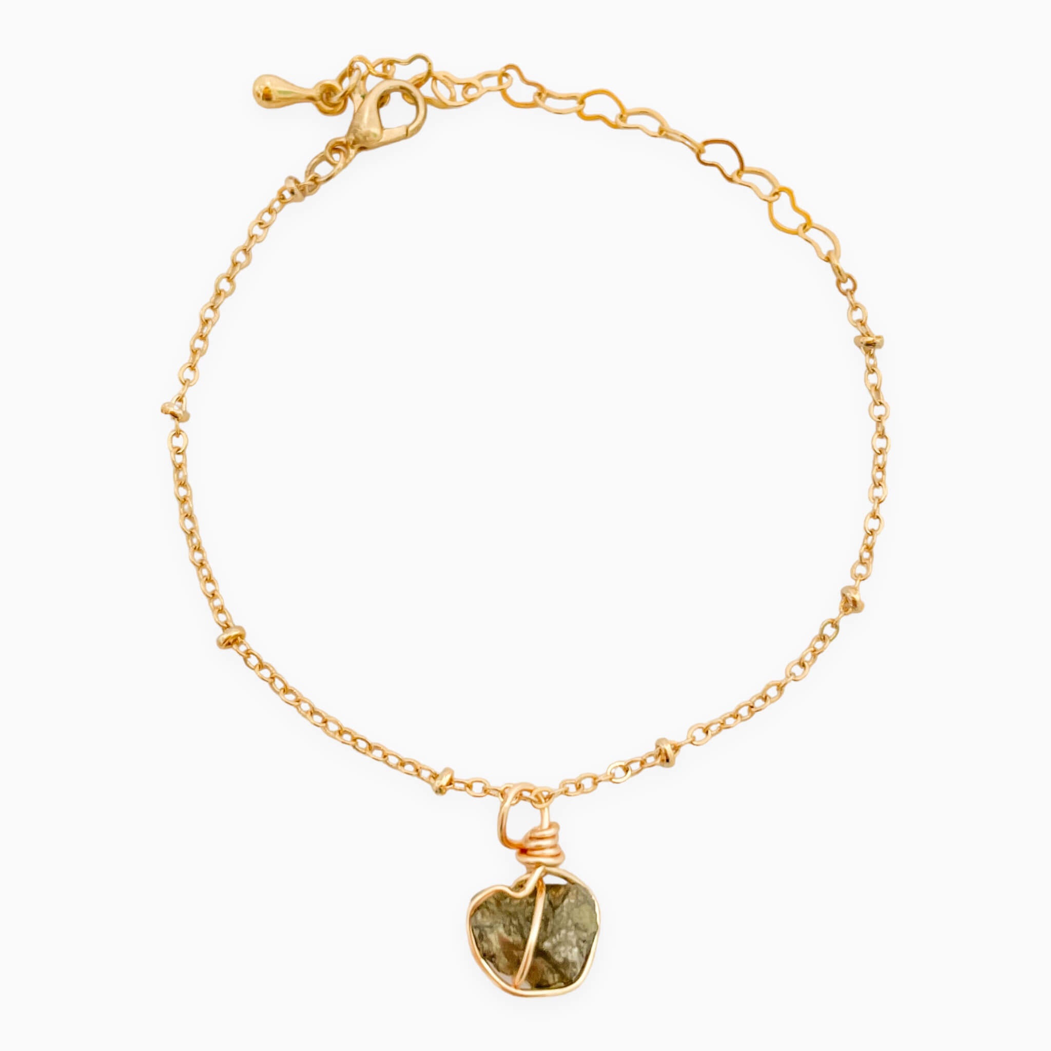 Pulsera Pirita Piedra Natural Broche Cadena