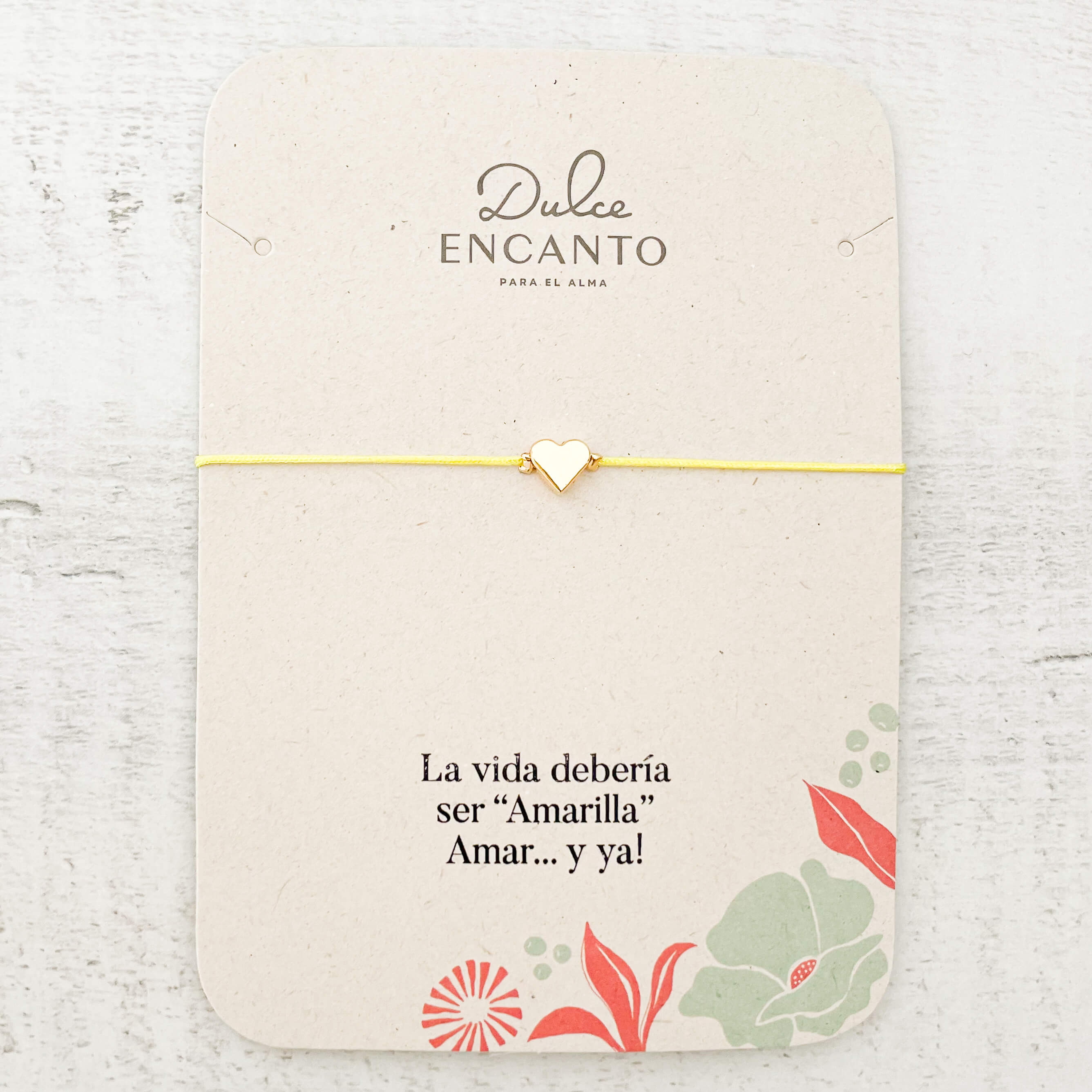 Pulsera Hilo La Vida Debería Ser Amarilla Amar Y Ya