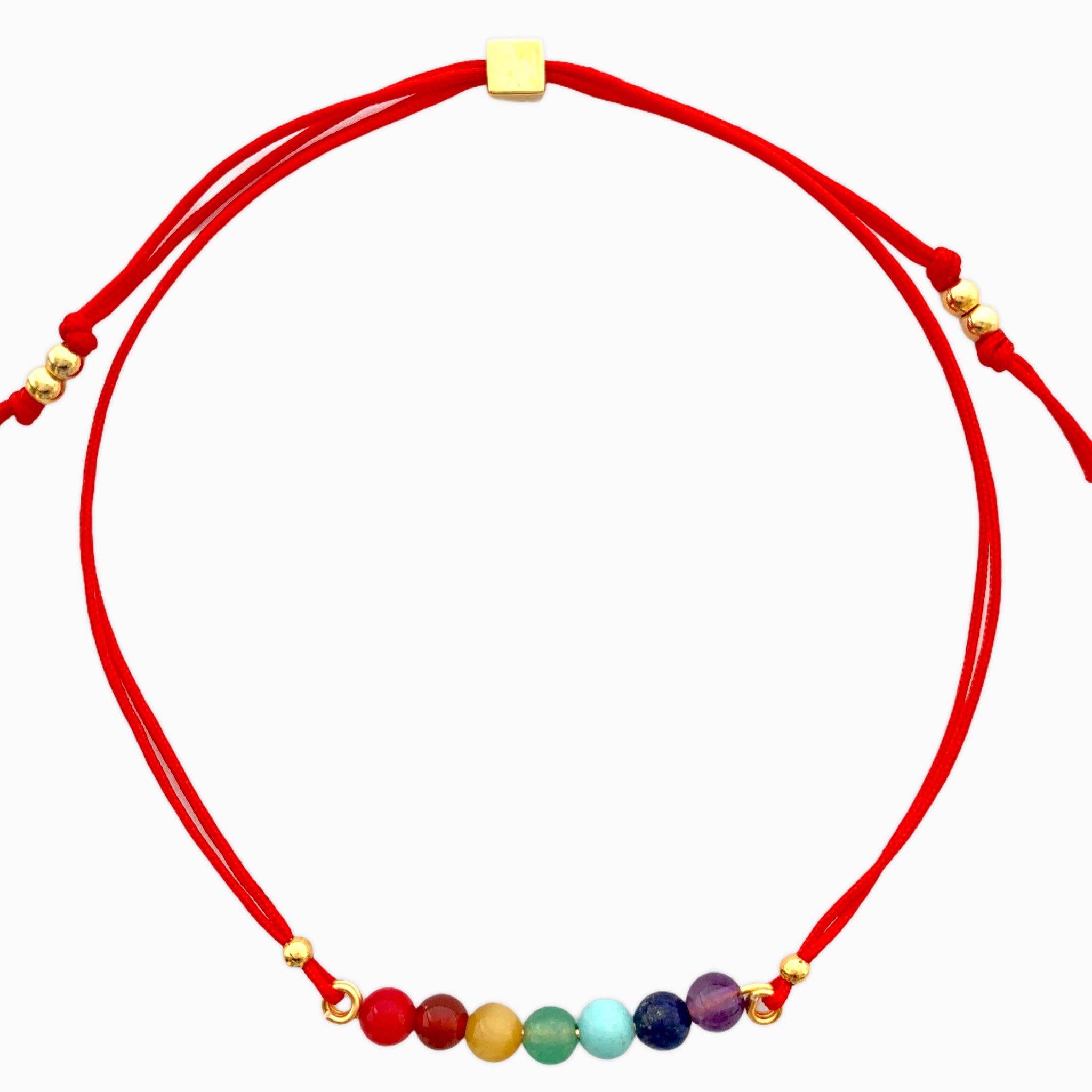 Pulsera 7 Chakras Piedras Naturales Hilo Rojo