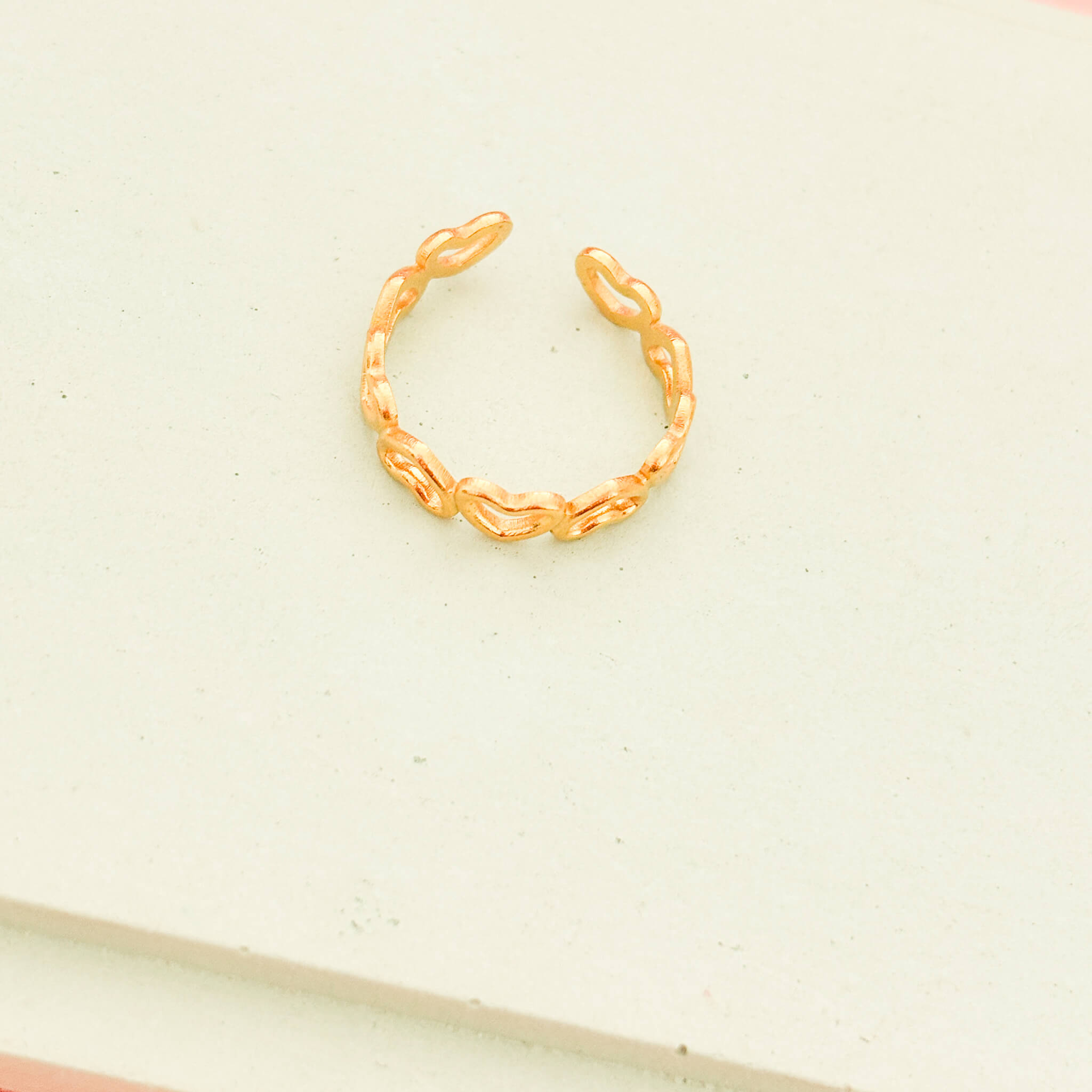 Anillo Corazones Liso Abierto
