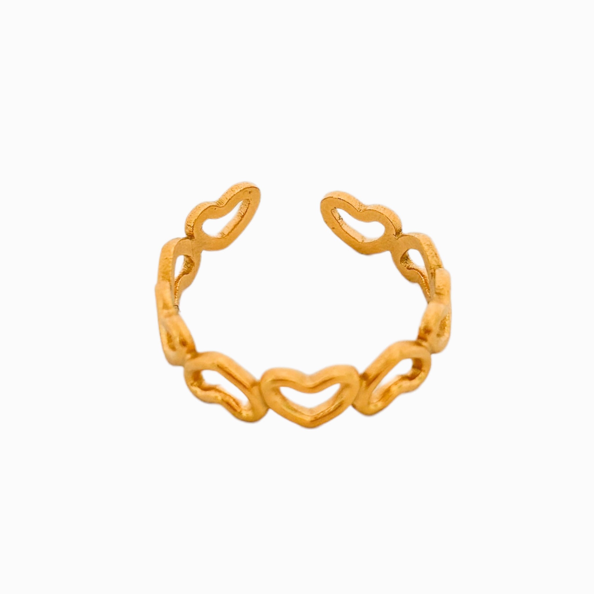Anillo Corazones Liso Abierto