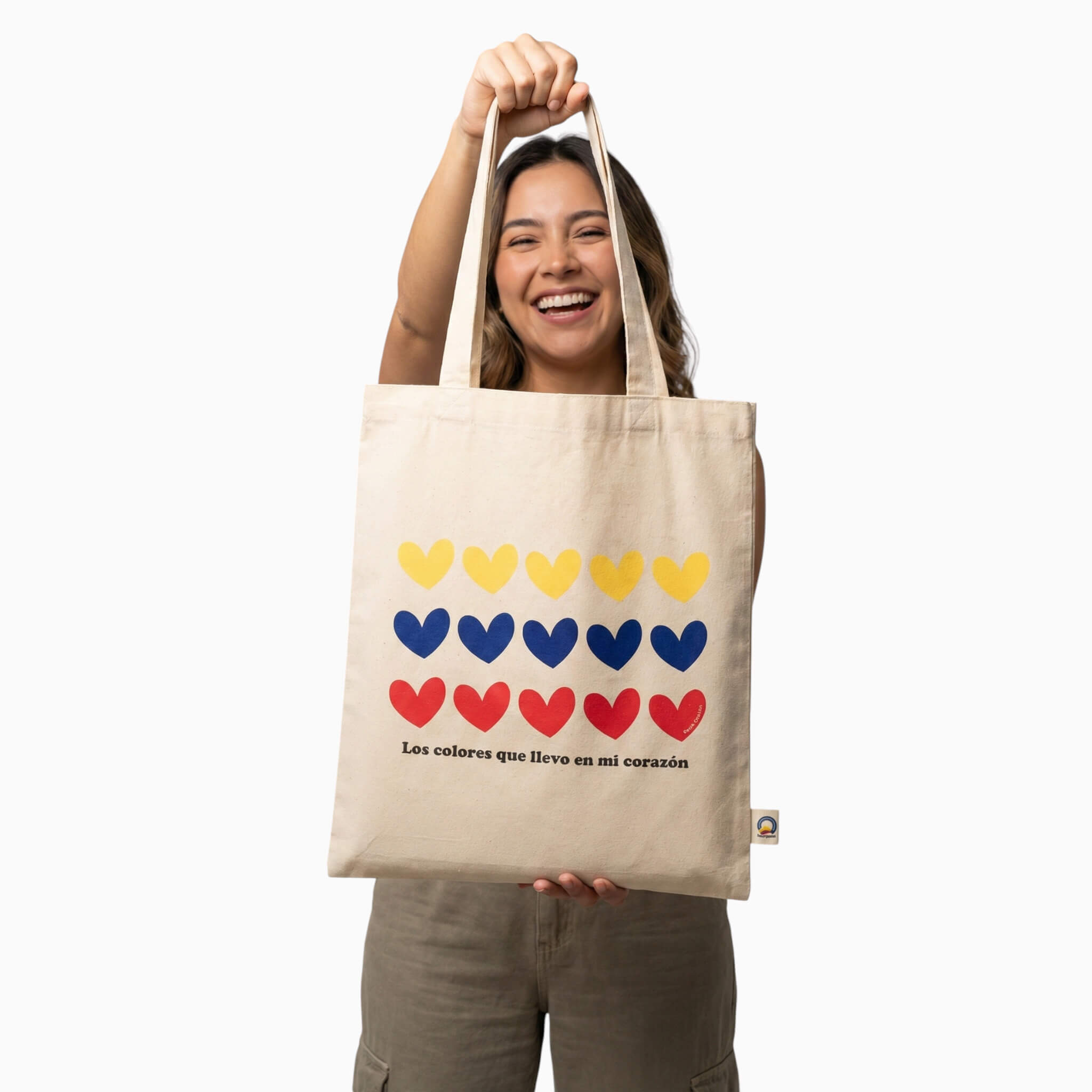 Tote Bag Colombia Corazones Tricolor