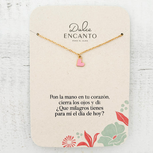 Cadena Corazón Rosado Con Significado