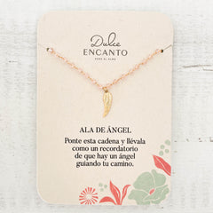 Collar Ala de Angel Murano Rosado Con Significado