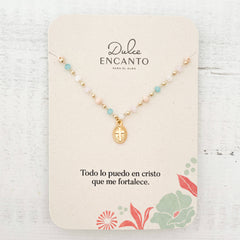 Collar Cruz Murano Color Pastel Con Significado