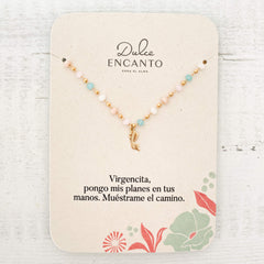 Collar Virgencita Murano Color Pastel Con Significado