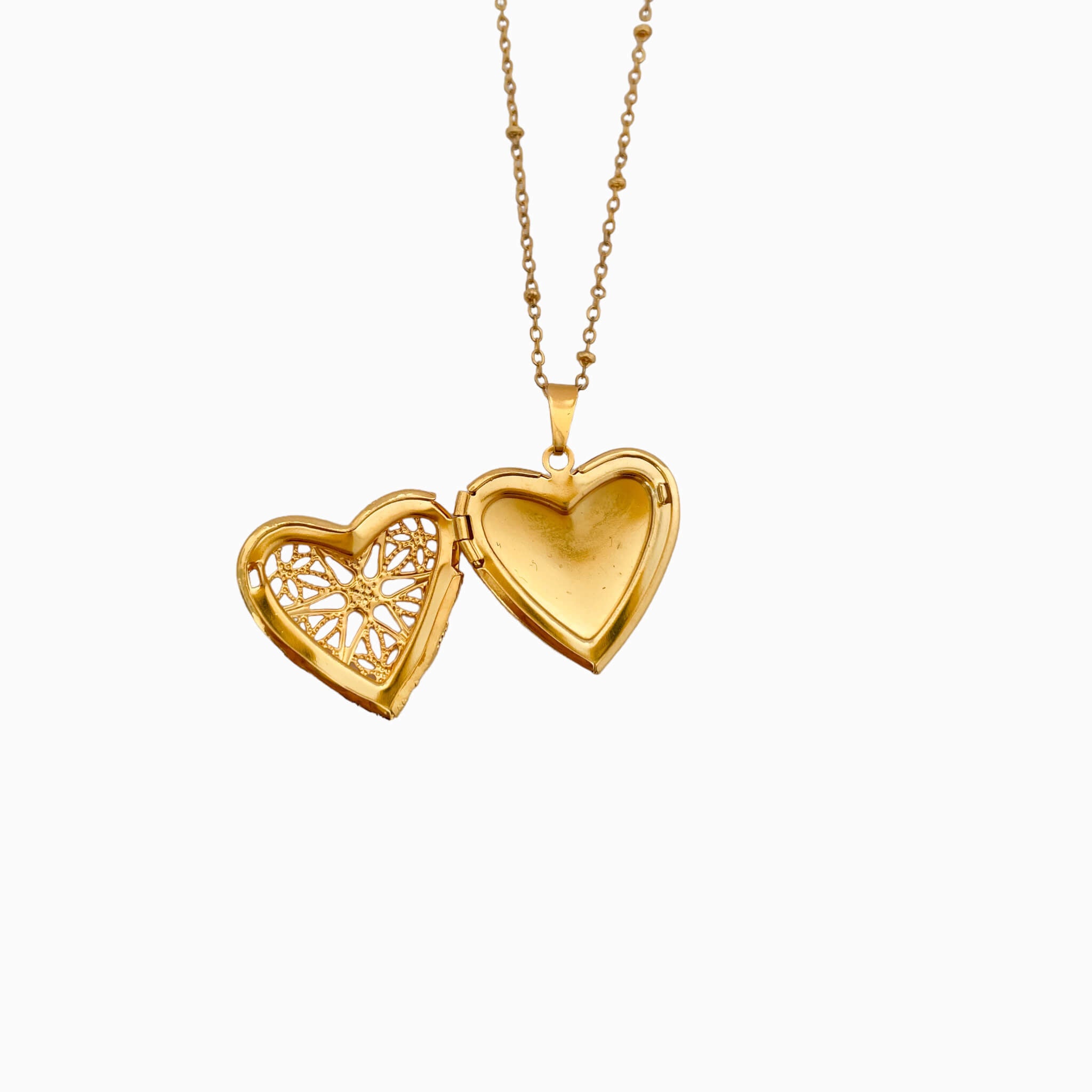 Cadena Larga Relicario Corazón Filigrana Con Significado