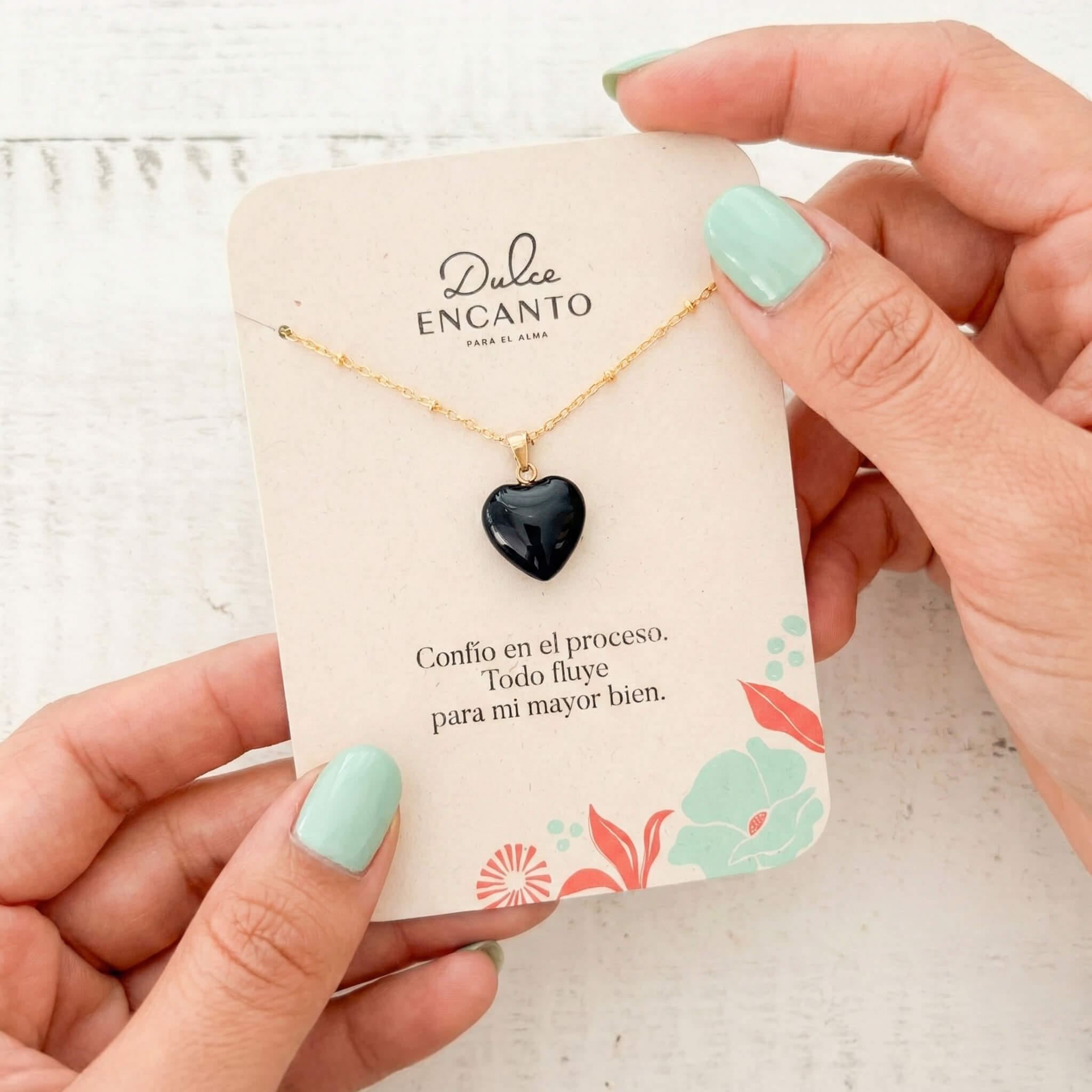 Cadena Onix Corazón