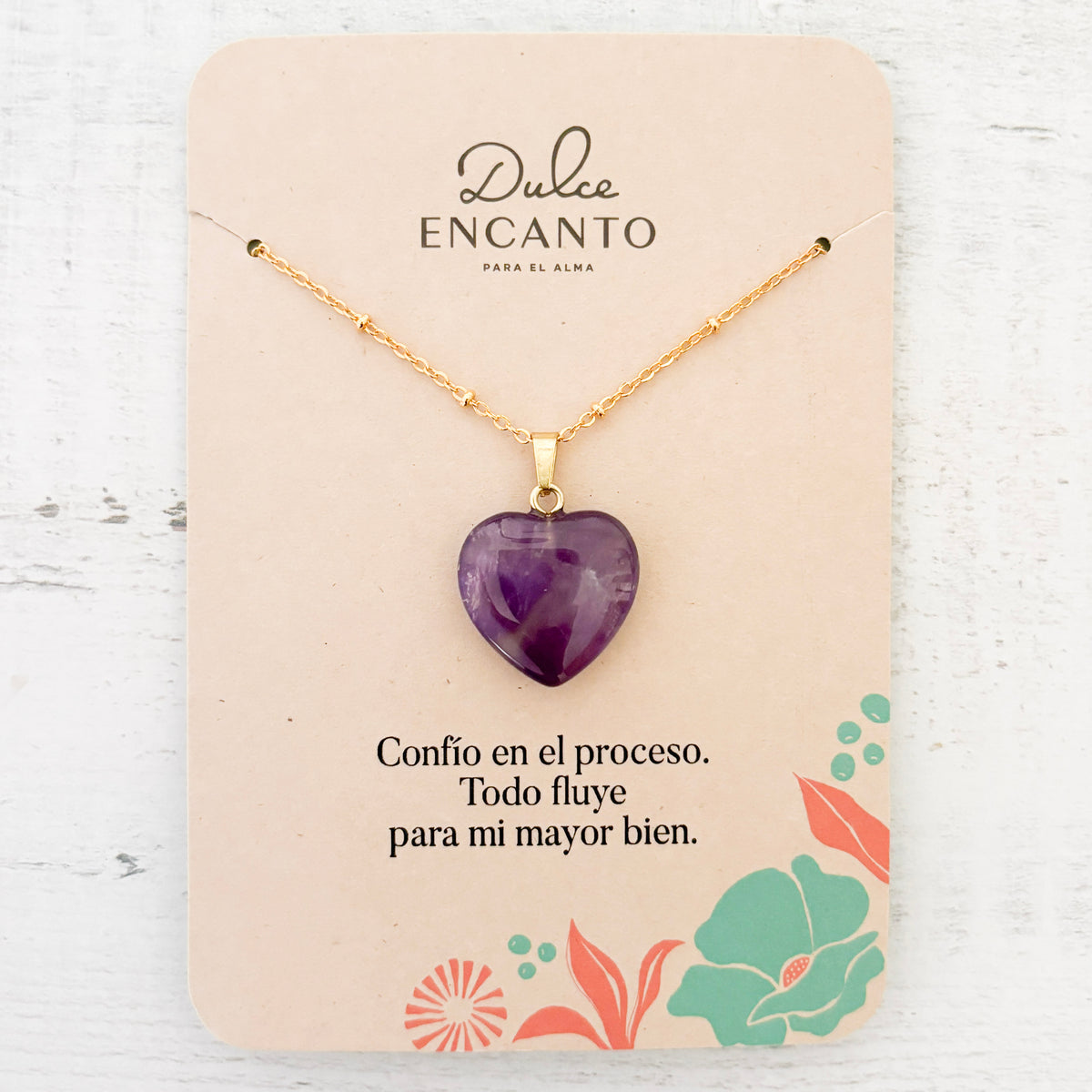 Cadena Amatista Corazón