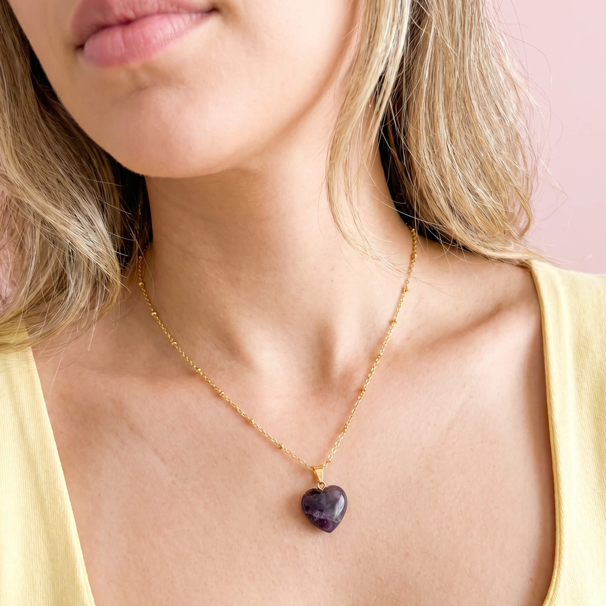 Cadena Amatista Corazón
