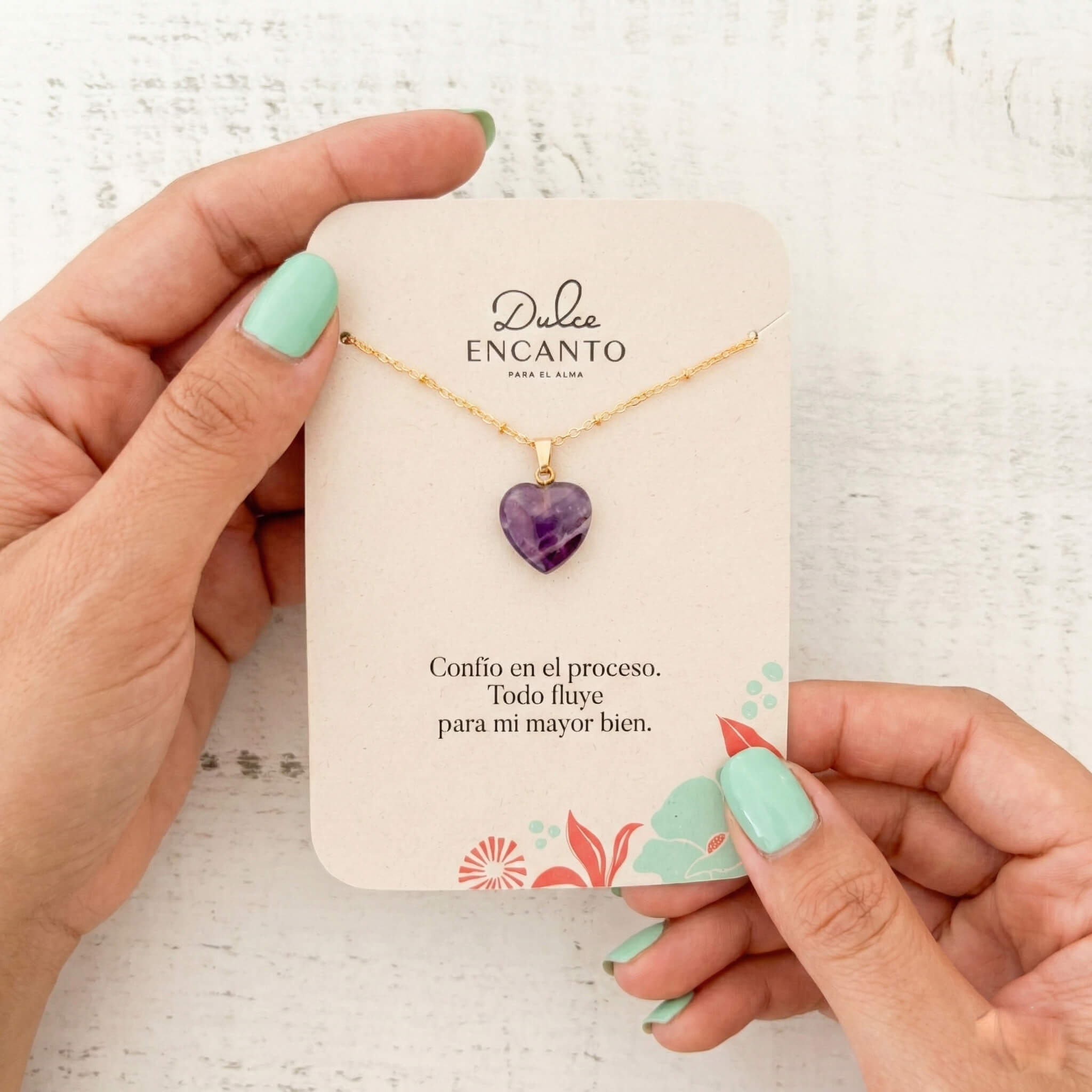 Cadena Amatista Corazón