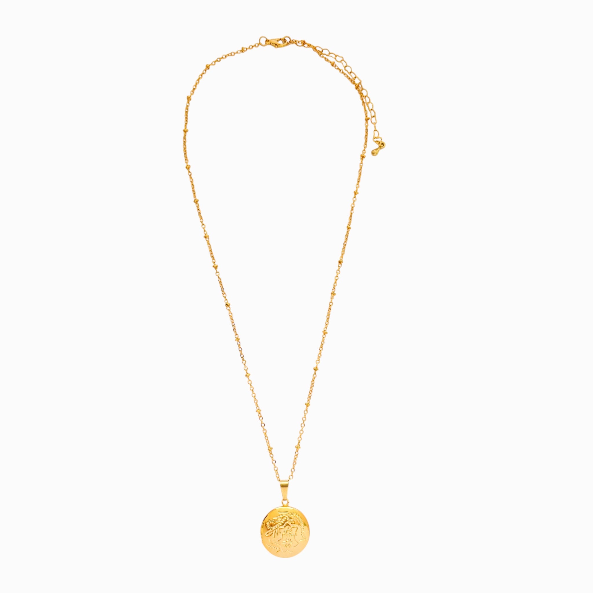 Cadena Relicario Redondo Jardín de Flores