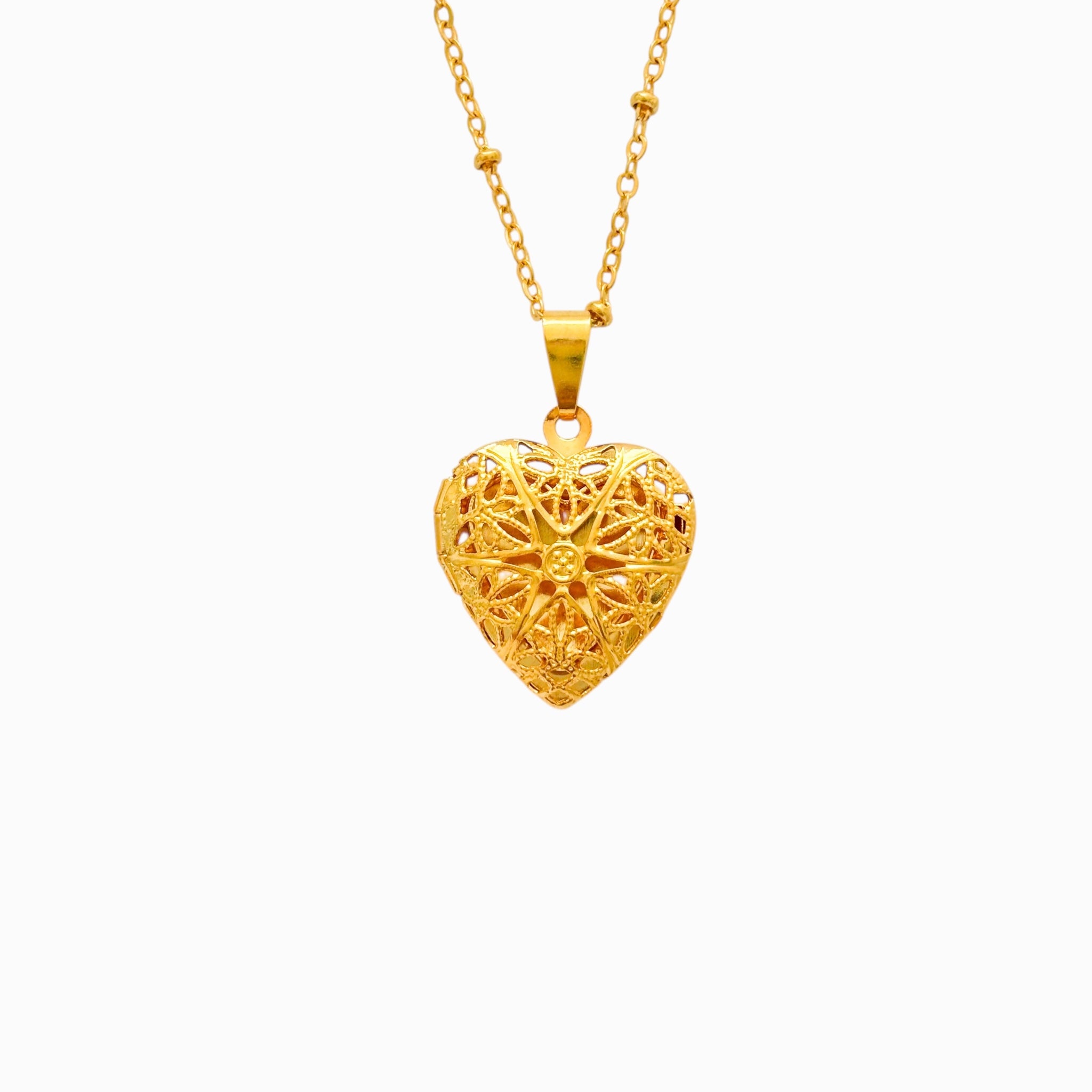 Cadena Relicario Corazón Filigrana