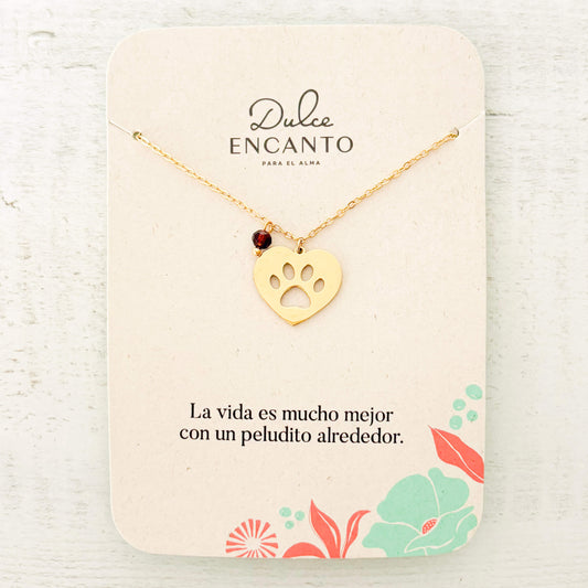 Cadena Huella Mascota Corazón