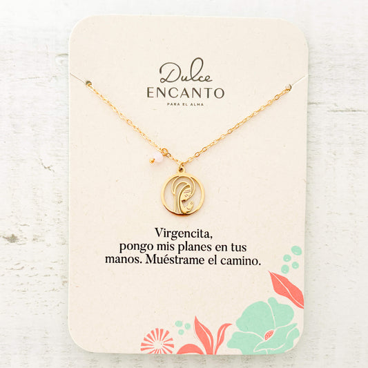 Cadena Virgencita María Con Aureola
