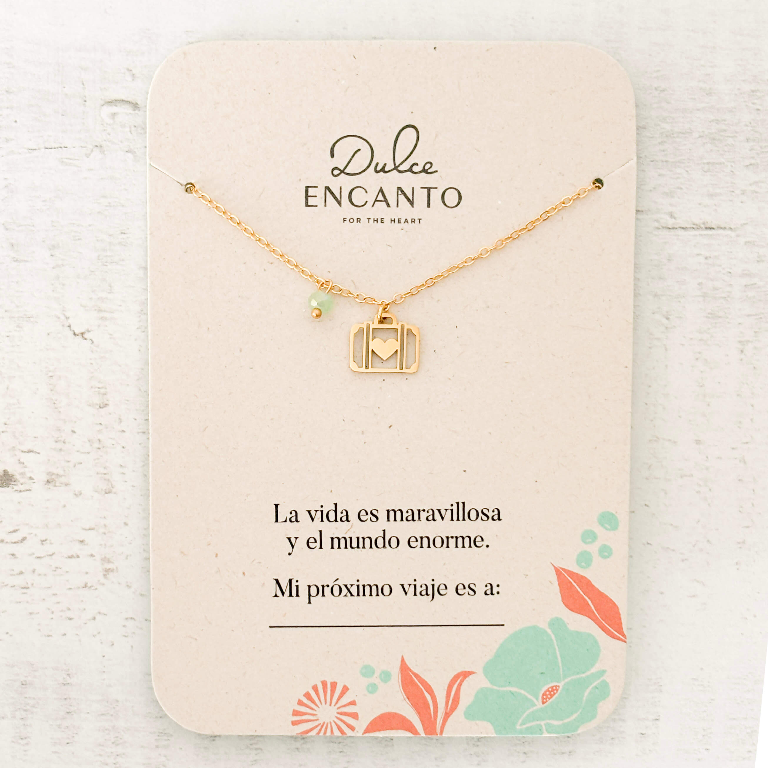 Cadena Maleta Corazón Viajero