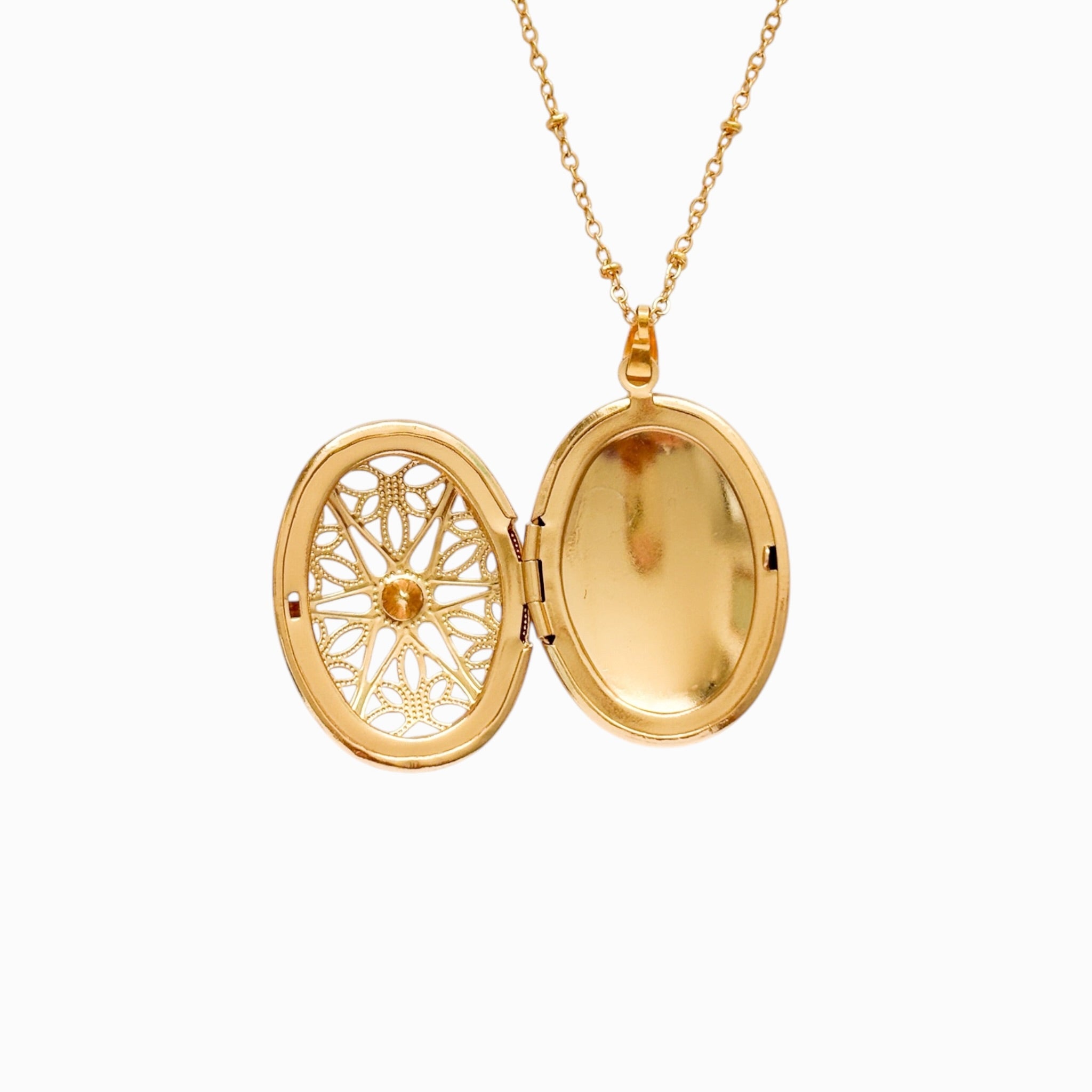 Cadena Larga Relicario Maxi Ovalado Mandala
