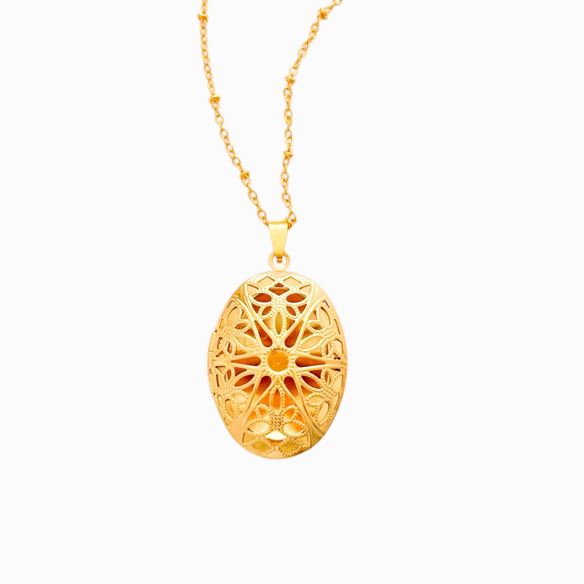 Cadena Larga Relicario Maxi Ovalado Mandala