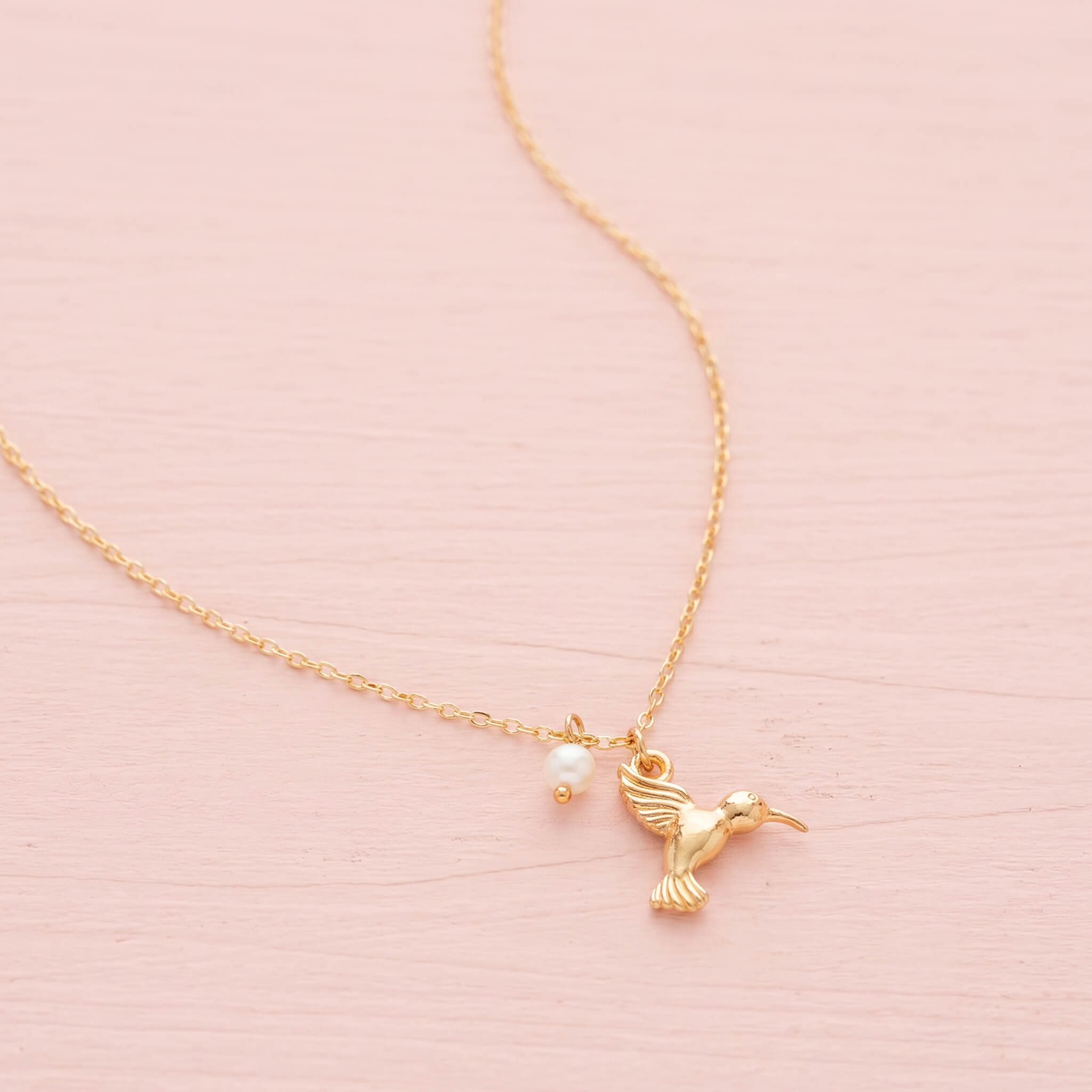 Cadena Colibrí Con Perla