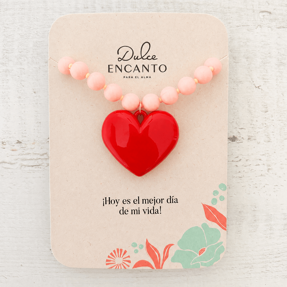 Collar Pepas Maxi Corazón Rojo