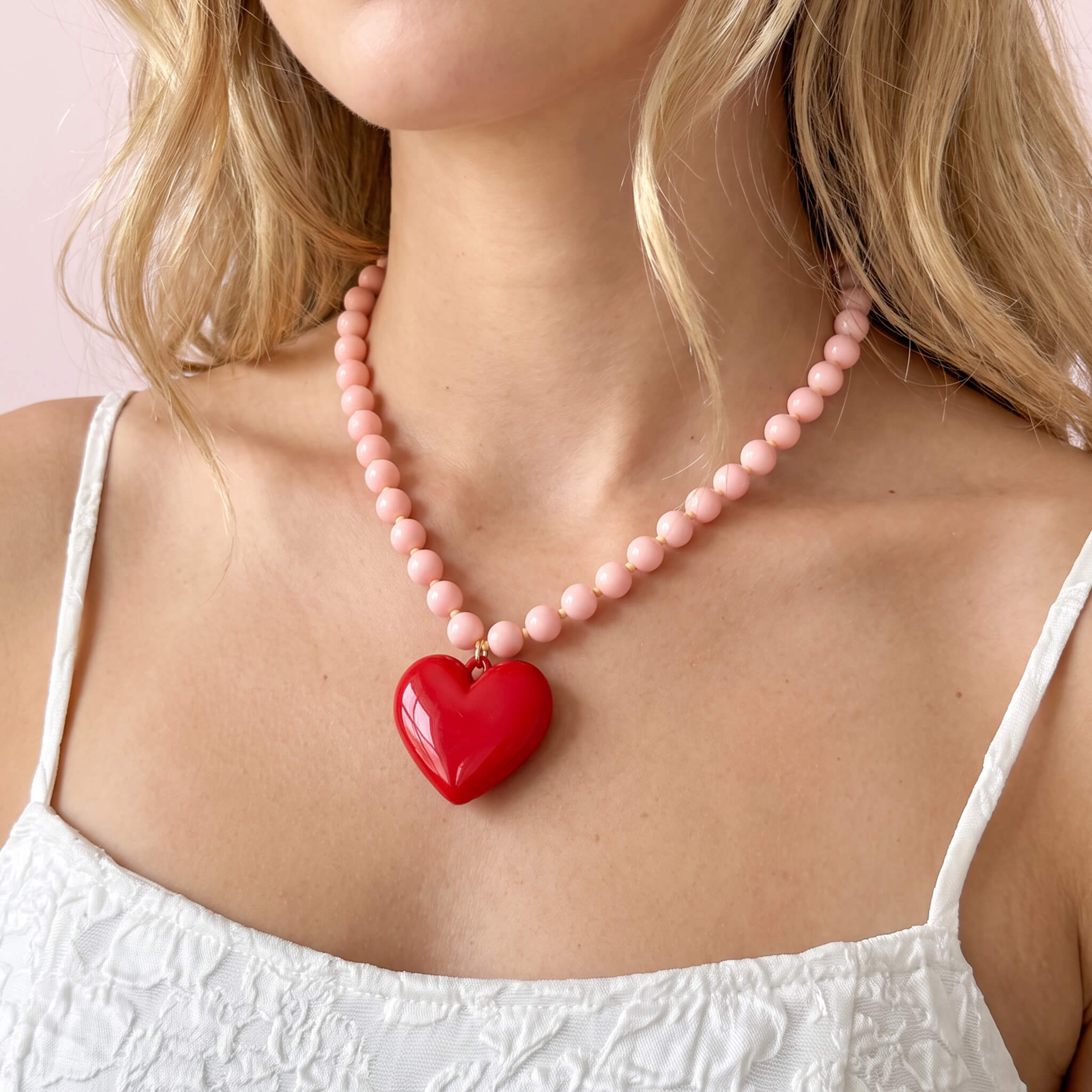 Collar Pepas Maxi Corazón Rojo