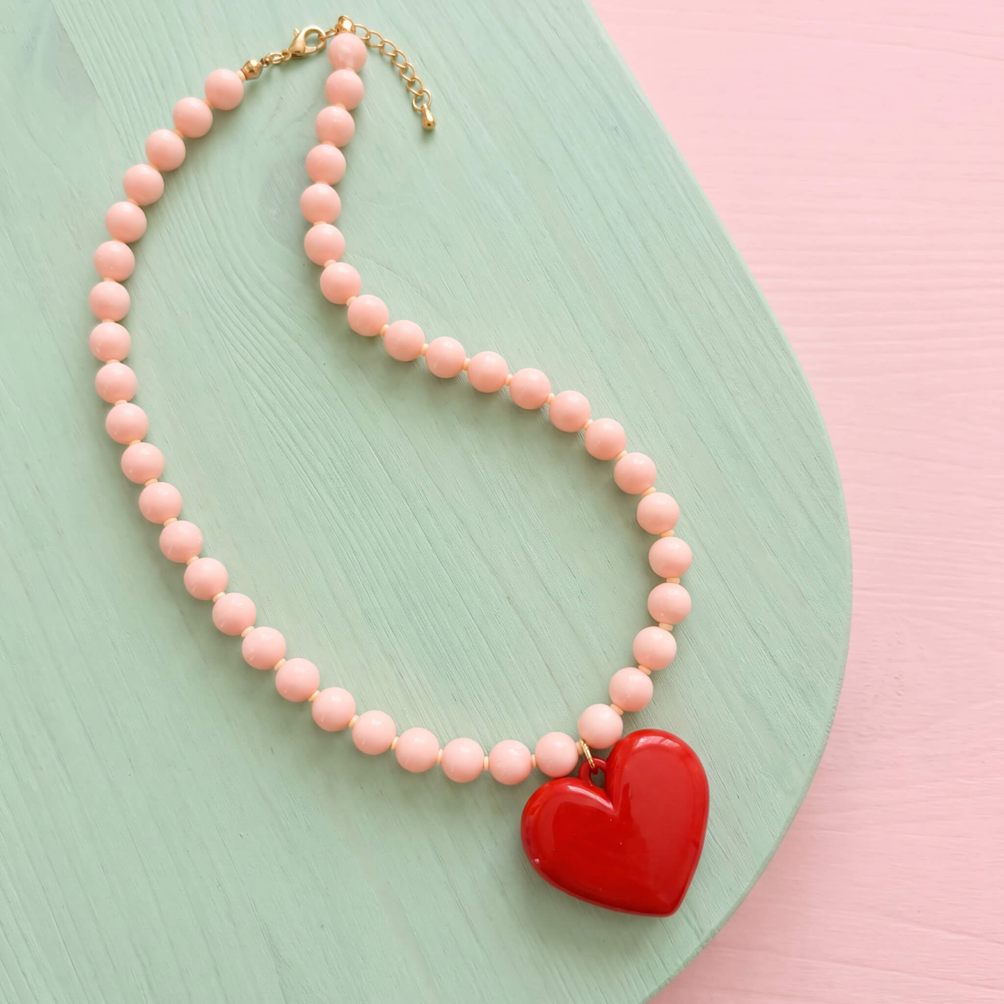 Collar Pepas Maxi Corazón Rojo