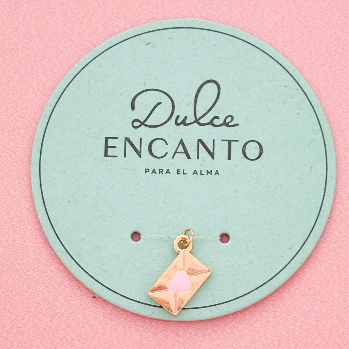 Dije Carta Corazón Rosado