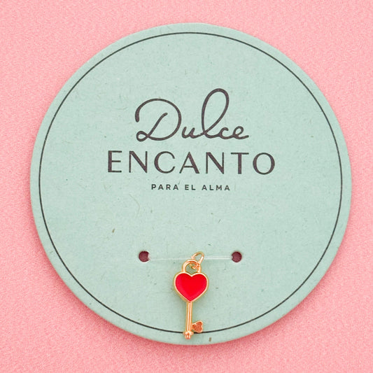 Dije Llave Corazón Rojo