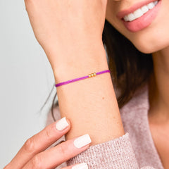 Pulsera Set De 3 Primas Para Compartir Pide 3 Deseos Hilo Morado