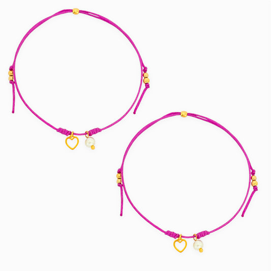 Pulseras Set De 2 Amigas Para Compartir Corazón
