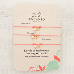 Pulseras Set De 3 Amigas Para Compartir Corazón