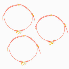 Pulseras Set De 3 Amigas Para Compartir Corazón