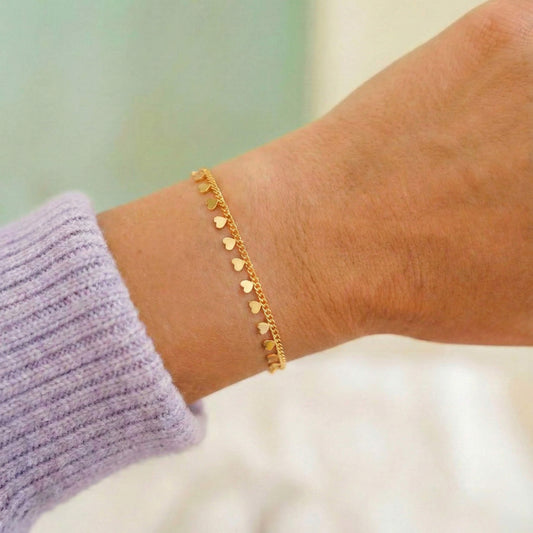 Pulsera Cadena Corazones Con Significado
