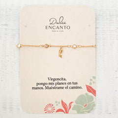 Pulsera Virgencita Zircón Broche Con Significado