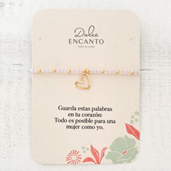 Pulsera Corazón Murano Rosados Ajustable Con Significado