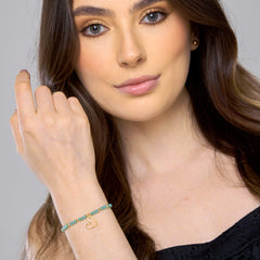 Pulsera Corazón Murano Verde Menta Ajustable Con Significado